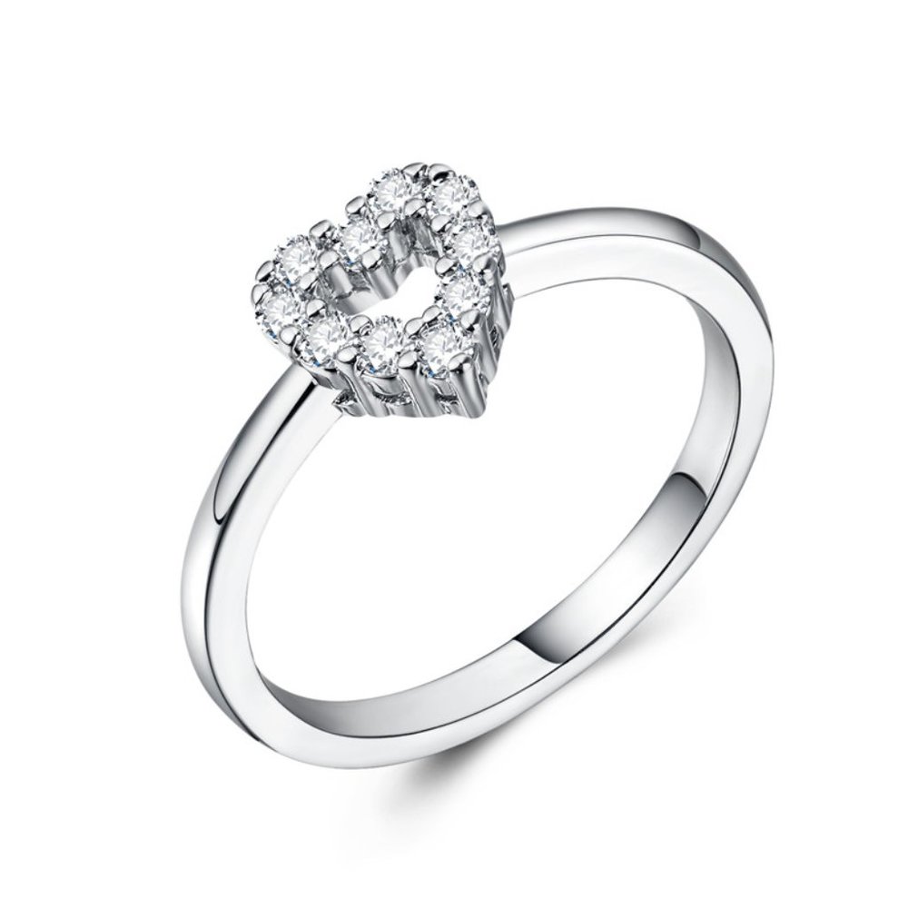 🥰Hollow Tiny Zircon Cute Lovely Simple Heart Rings for Women, INDN8029 - Picture 5 of 5